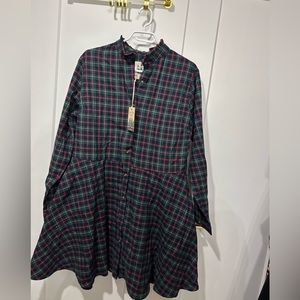 Khiel James Patrick Fleece Plaid Dress Fit and Flare Womens XXL